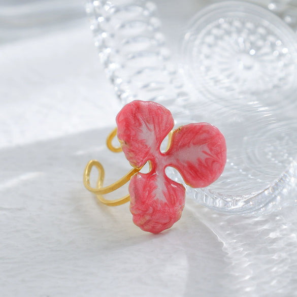 Wholesale Stainless Steel Flower Opening Ring With Electroplating Treatment