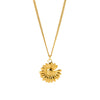 Wholesale Stainless Steel Flower Pattern Electroplated Pendant Necklace Unisex Jewelry