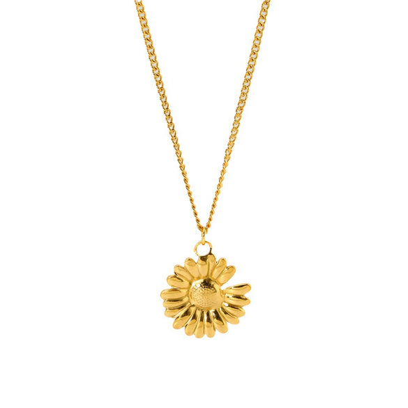 Wholesale Stainless Steel Flower Pattern Electroplated Pendant Necklace Unisex Jewelry