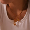 Wholesale Stainless Steel Flower Pattern Electroplated Pendant Necklace Unisex Jewelry