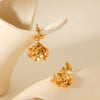 Wholesale Stainless Steel Flower Pendant Earrings With Electroplating For Women