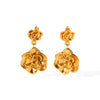 Wholesale Stainless Steel Flower Pendant Earrings With Electroplating For Women