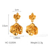 Wholesale Stainless Steel Flower Pendant Earrings With Electroplating For Women