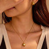 Wholesale Stainless Steel Flower Pendant Necklace And Earrings Set Fashion Design With Electroplating For Women