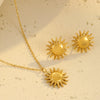 Wholesale Stainless Steel Flower Pendant Necklace And Earrings Set Fashion Design With Electroplating For Women