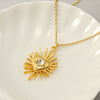 Wholesale Stainless Steel Flower Pendant Necklace With Electroplating For Women