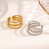 Wholesale Stainless Steel Flower Ring For Women Electroplated Simple Retro Highgrade Light Luxury Style