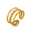 Wholesale Stainless Steel Flower Ring For Women Electroplated Simple Retro Highgrade Light Luxury Style