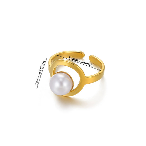 Wholesale Stainless Steel Flower Ring With Colored Zircon 18 Gold Plated Light Luxury Style