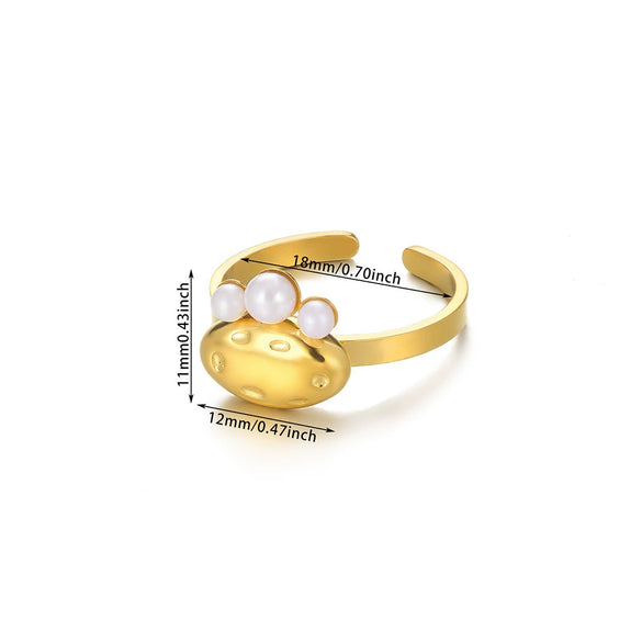 Wholesale Stainless Steel Flower Ring With Colored Zircon 18 Gold Plated Light Luxury Style