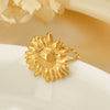 Wholesale Stainless Steel Flower Ring With Electroplating For Women