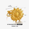 Wholesale Stainless Steel Flower Ring With Electroplating For Women