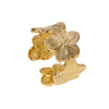 Wholesale Stainless Steel Flower Ring With Retro Pastoral Style And Electroplating For Women