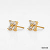 Wholesale Stainless Steel Flower Zircon Jewelry Set With Electroplating For Women Literary And Artistic Flower Ring And Earrings
