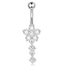 Wholesale Stainless Steel Flowershaped Belly Button Ring With Electroplating And Multicolor Zircon Jewelry