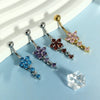 Wholesale Stainless Steel Flowershaped Belly Button Ring With Electroplating And Multicolor Zircon Jewelry