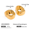 Wholesale Stainless Steel Folding Staggered Wide Geometric Earrings With 18K Gold Electroplating For Women