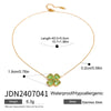Wholesale Stainless Steel Four Leaf Clover And Heart Shaped Leaves Patterned Necklace And Earrings With Electroplating For Women
