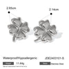 Wholesale Stainless Steel Four Leaf Clover Earrings With Electroplating Plant Flower Style Unisex