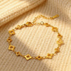 Wholesale Stainless Steel Four Leaf Flower Geometric Electroplated Bracelet For Women