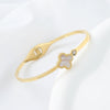 Wholesale Stainless Steel Fourleaf Clover Fashion Electroplated Women's Bracelet