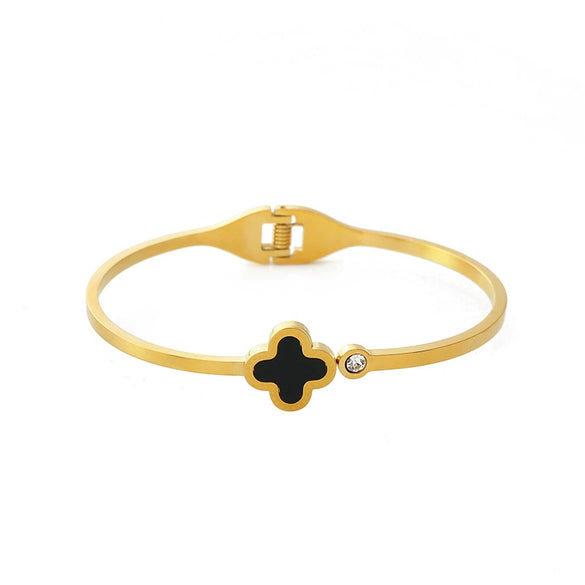 Wholesale Stainless Steel Fourleaf Clover Fashion Electroplated Women's Bracelet