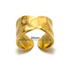Wholesale Stainless Steel Fourleaf Clover Geometric Lines Cut Out Goldplated Unisex Rings