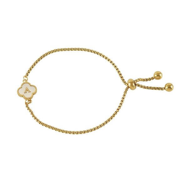 Wholesale 316L Stainless Steel Fourleaf Clover Letter Bracelet Electroplated Unisex