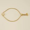 Wholesale 316L Stainless Steel Fourleaf Clover Letter Bracelet Electroplated Unisex