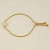 Wholesale 316L Stainless Steel Fourleaf Clover Letter Bracelet Electroplated Unisex