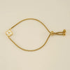 Wholesale 316L Stainless Steel Fourleaf Clover Letter Bracelet Electroplated Unisex