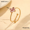 Wholesale Stainless Steel Fourleaf Clover Open Ring Light Luxury Hand Jewelry Electroplated For Women