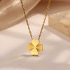 Wholesale Stainless Steel Fourleaf Clover Pendant Necklace Electroplated Fashion Women's Jewelry