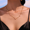 Wholesale Stainless Steel Freshwater Pearl Geometric Fashion Necklace With Electroplating