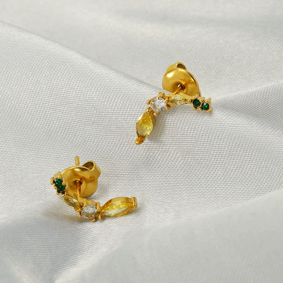 Wholesale Stainless Steel Fruit Banana Stud Earrings Simple Style Electroplated Jewelry For Women
