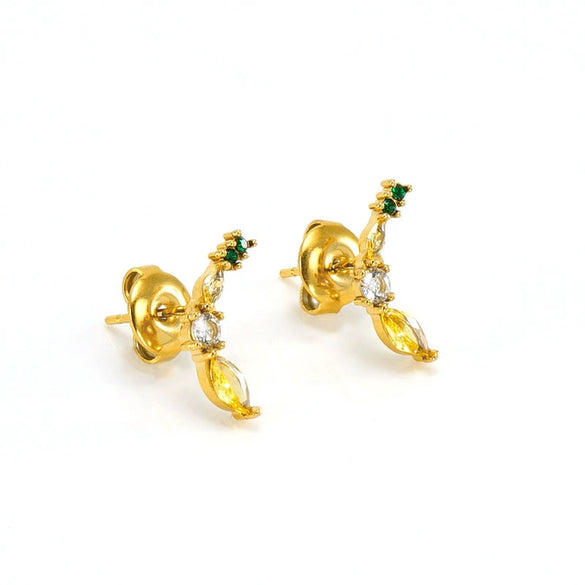 Wholesale Stainless Steel Fruit Banana Stud Earrings Simple Style Electroplated Jewelry For Women