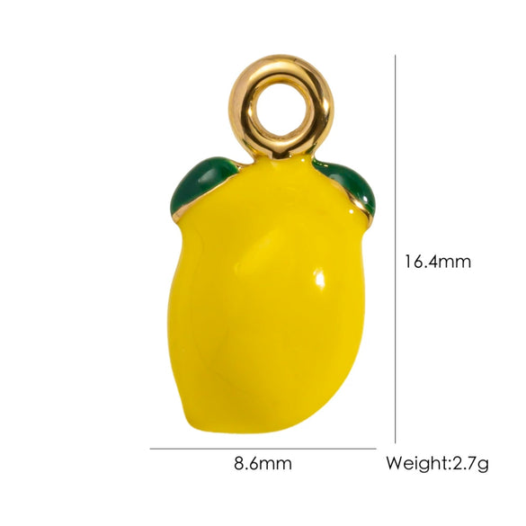 Wholesale Stainless Steel Fruit Food Style Dripping Oil Handmade Jewelry Pendant