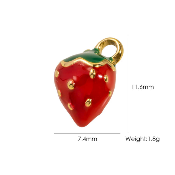 Wholesale Stainless Steel Fruit Food Style Dripping Oil Handmade Jewelry Pendant