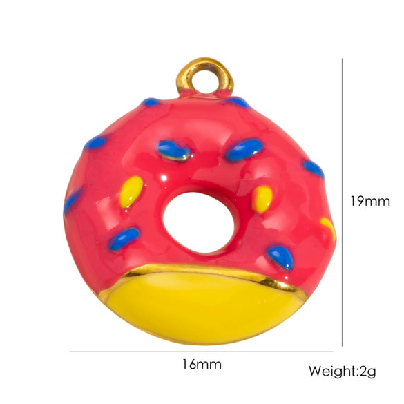 Wholesale Stainless Steel Fruit Food Style Dripping Oil Handmade Jewelry Pendant