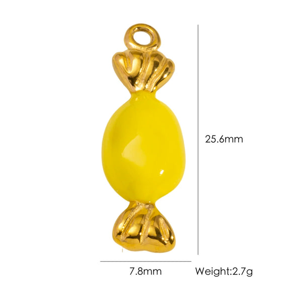 Wholesale Stainless Steel Fruit Food Style Dripping Oil Handmade Jewelry Pendant
