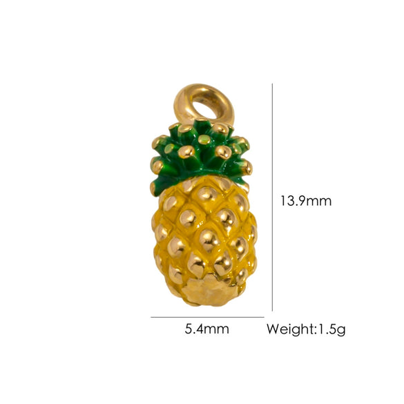 Wholesale Stainless Steel Fruit Food Style Dripping Oil Handmade Jewelry Pendant