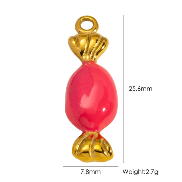 Wholesale Stainless Steel Fruit Food Style Dripping Oil Handmade Jewelry Pendant