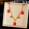 Wholesale Stainless Steel Fruit Geometric Pendant Necklace With Electroplating For Women