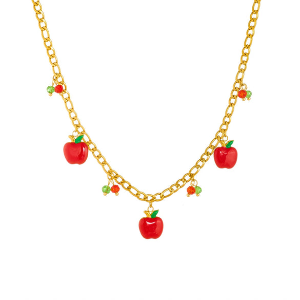 Wholesale Stainless Steel Fruit Geometric Pendant Necklace With Electroplating For Women