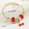 Wholesale Stainless Steel Fruit Pattern Diamond Inlaid Bracelet For Women