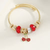 Wholesale Stainless Steel Fruit Pattern Diamond Inlaid Bracelet For Women