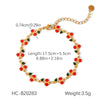 Wholesale Stainless Steel Fruit Pattern Oil Dripping Cherry Pendant O Word Chain Necklace For Women