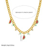 Wholesale Stainless Steel Fruit Pattern Pendant Necklace With Double Layer Chain And Electroplating Design For Women