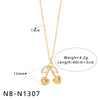 Wholesale Stainless Steel Fruit Pendant Oil Drop Necklace And Titanium Steel Bracelet Set With Fruit Pendant Electroplated With 18K Furnace Vacuum Plating