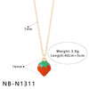 Wholesale Stainless Steel Fruit Pendant Oil Drop Necklace And Titanium Steel Bracelet Set With Fruit Pendant Electroplated With 18K Furnace Vacuum Plating